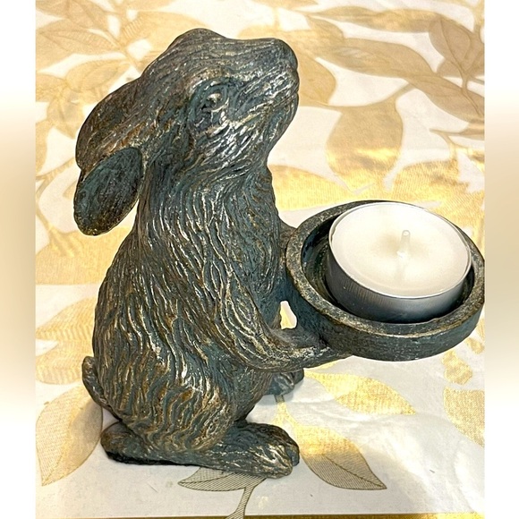 VTG Pier 1 Spring Easter Bunny Tea Light Holder/candlelight Standing 5” - Picture 1 of 5
